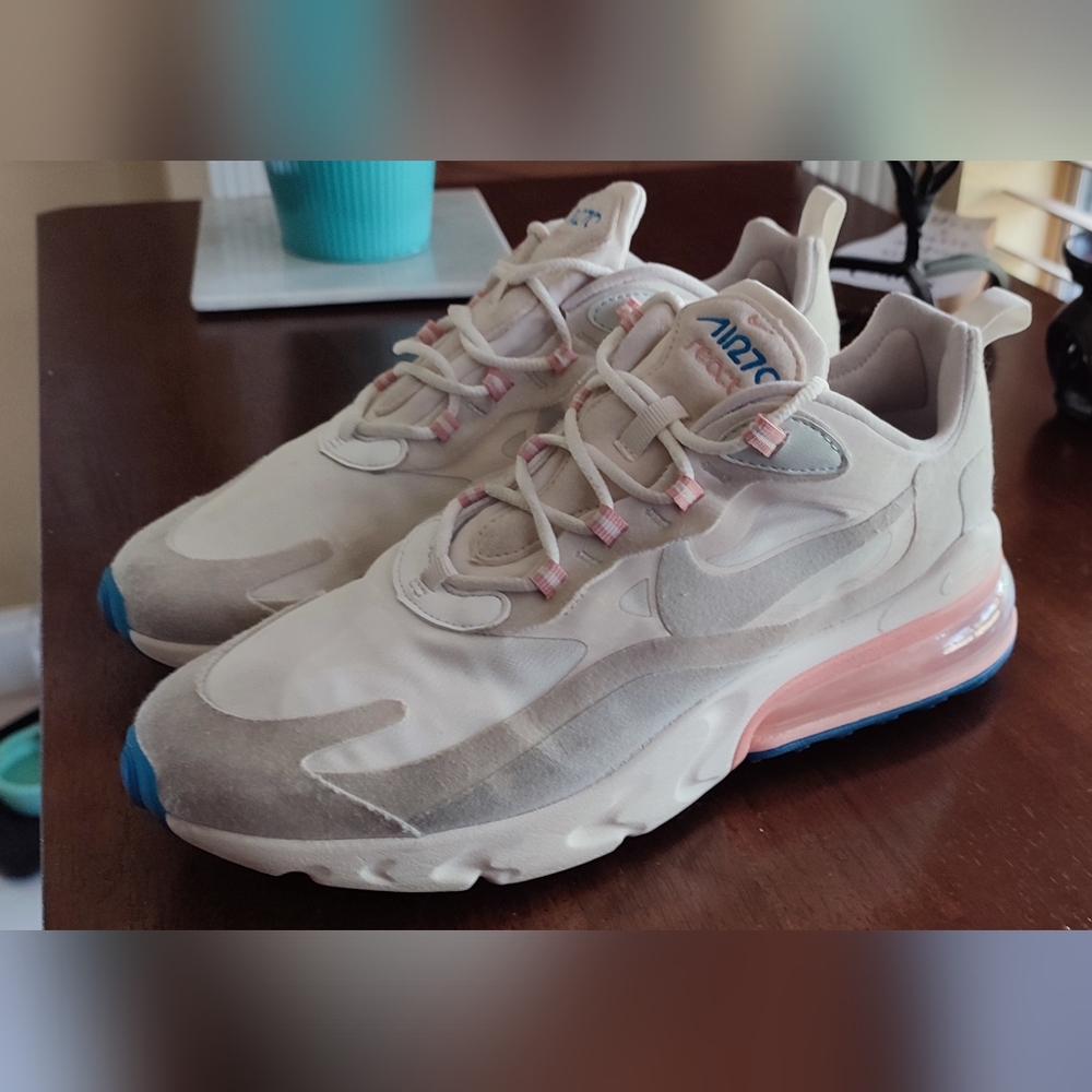 NIKE AIR MAX 270 REACT SUMMIT WHITE/GHOST AQUA-PHANTOM / SIZE 10